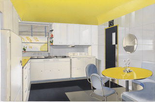 Illustration, Vitrolite Kitchen, Turzak Residence, Chicago, Illinois,Charles Turzak