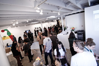 The main gallery during Debating Through the Arts opening ,