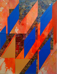 Untitled (bl.dmnds.ppr.trngls.crdbrd.cnvs.) ,Lecia Dole-Recio