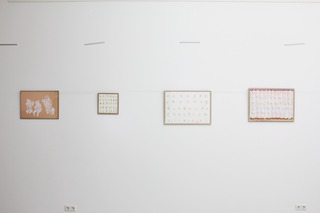 Facing left wall: L from R, 1.Ghosties, 2.Tokens, 3.Thought Kaleidoscope, 4.Color Streams,Jade Fusco