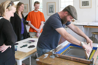 Silk Screening in our Print Studio,