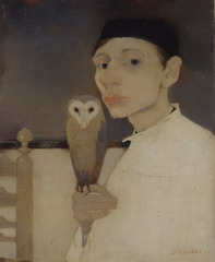 Zelfportret met uil,Jan Mankes