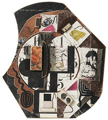Untitled (David Bourdon Profile with Clock and Moticos Tesserae),Ray Johnson