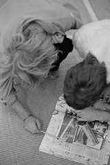 Paul Thek and Edwin Klein examining A document, Moderna Museet Stockholm,