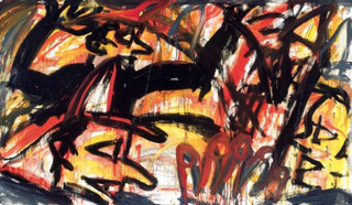 Painting from "A Play Called Fire",Red Grooms
