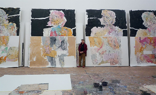 GEORG BASELITZ in his studio,
