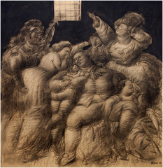 "Louis XVI and His Family in Prison (after an Old Engraving)" ,Fernando Botero