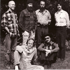 Back row, from left to right: Hap Tivey, James Turrell, Gus Blaisdell, and Lewis Baltz; front row, from left to right: Mowry Baden and Guy Williams; ,