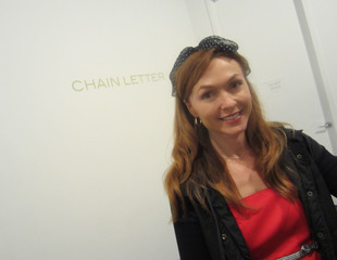 The artist at Chain Letter, Bergamot Station,Natalie Gray