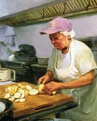 Leah Cutting Squash,GUSTAVE BLACHE III