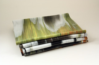 Folded painting with yellow green white and black (gravity fed),Margie Livingston