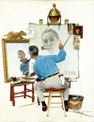 Triple Self-Portrait,Norman Rockwell