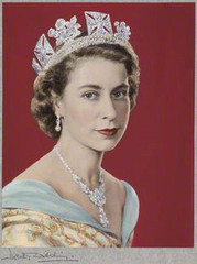 Queen Elizabeth II, hand-coloured by Beatrice Johnson ,Dorothy Wilding