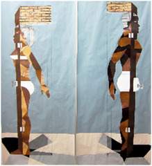 « Human Structure Casting Shadows pair » ,Derrick Adams