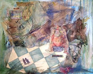 Abstract with Clown,Meredith Baxter