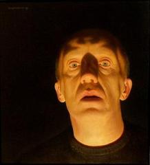 Zelfportret bij lamplicht ,Gerrit Wijngaarden