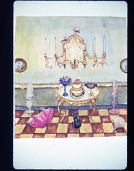 Tableon Checkered Floor,Frieda Lawrence