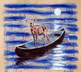 Blue Deer,Night,Ernest Silva