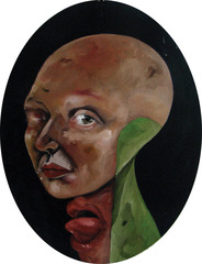 Selfportrait with screaming throat,Barbara Fragogna