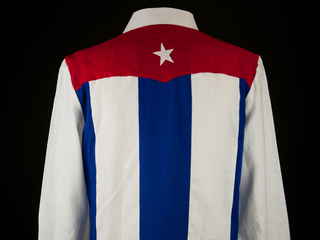 Guayabera bearing Cuban flag. .. Emiliano Nelson. ,