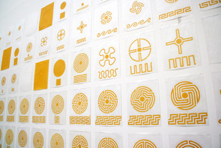 Benjamin Nicholson, hand-drawn labyrinths exhibited at the 2008 Venice Architecture Biennale.,