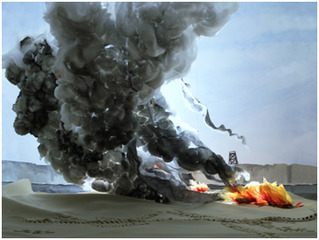 Explosion with Tractor Traces,Shirley Wegner
