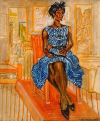 Woman in Striped Dress,Joseph Delaney