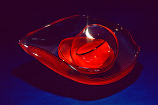 Geranium Lake Basket with Black Wraps,Dale Chihuly