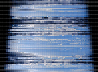 "Looking East, Looking West" (detail of 35,040 image cells created by photographing the changing sky every 15 minutes for an entire year, 2010),Kirkman Amyx