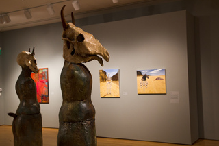Sculpture- Lisa Osborn, Paintings (left)- Linda Trappey Dautreuil, (center and right)- Amy Guidry,
