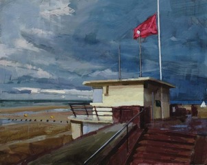 Poste de secours, fin de journée,Laurent Dauptain