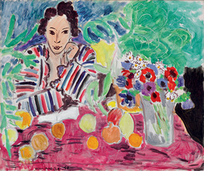 Striped Robe, Fruit, and Anemones,Henri Matisse