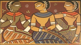 Untitled (THREE FIGURES),Jamini Roy