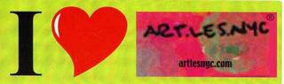 art.les.nyc bumper sticker logo,Aaron Thompson