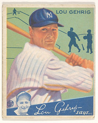 Lou Gehrig, New York Yankees, from the Big League Chewing Gum series (R320) for the Goudey Gum Company,