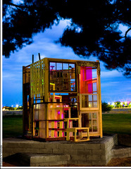 "Bakersfield Lighthouse"  twilight, night, and day,Lori Nozick