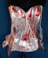 Metallic red corset,Cate Field