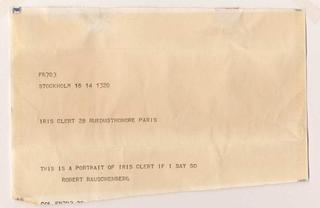  "This Is a Portrait of Iris Clert if I Say So" [3 of 3],Robert Rauschenberg