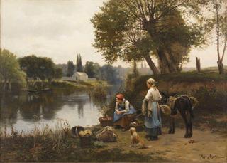Waiting for the Ferry,Daniel Ridgway Knight