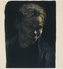  Working Woman with Blue Shawl,Kathe Kollwitz