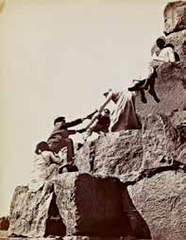 Ascent of the Great Pyramid,Félix Bonfils