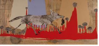 Coyote with Thistles ,Holly Roberts