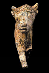 Bison sculpted from mammoth ivory,