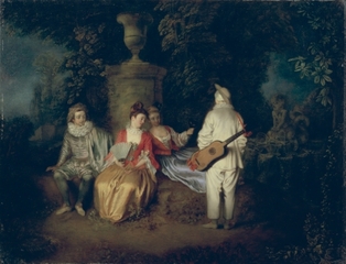 La Partie Quarrée (detail),Antoine Watteau