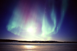  Moon Surrounded by Very Active Aurora ,Yuichi Takasaka