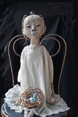 Girl with Bird\'s Nest,Elizabeth Featherstone Hoff