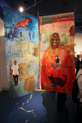 "Eye to Eye: The Making of We", (detail, two of three double-sided panels), Indigo Sky Gallery,Suzanne Jackson