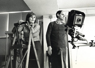 Aldo Ballo and Marirosa Toscani Ballo in their studio in Milan,
