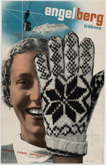 Engelberg Trübsee, promotional poster for Engleberg, Switzerland,Herbert Matter
