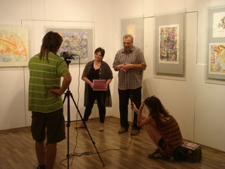 At the opening of the exhibition,Jasna Dragun